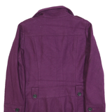 TOMMY HILFIGER Womens Purple Wool Blend Coat S Button Casual Elegant