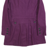 TOMMY HILFIGER Womens Purple Wool Blend Coat S Button Casual Elegant