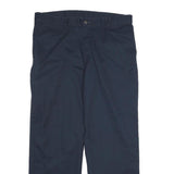 DICKIES Mens Cotton Navy Regular Straight Trousers W36 L30 Workwear Zip Closure