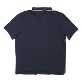 NAUTICA Mens Navy Blue Cotton Blend Short Sleeve Polo Shirt M Classic Logo