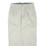 THE BEST Mens Cotton Blend Beige Regular Straight Trousers W34 L30 Casual