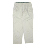 THE BEST Mens Cotton Blend Beige Regular Straight Trousers W34 L30 Casual