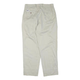 THE BEST Mens Cotton Blend Beige Regular Straight Trousers W34 L30 Casual