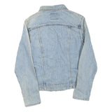 LEE Womens Blue Denim Jacket S Cotton Blend Button Classic Fit Casual