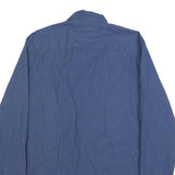 TOMMY HILFIGER Mens Blue Cotton Patterned Shirt M Button-Down Collar Long Sleeve