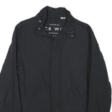 JACK WILLS Mens Black Jacket S Polyester Blend Plain Zip Lightweight Casual
