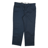 DICKIES Mens Relaxed Navy Cotton Blend 874 Work Trousers W40 L29 Durable Zip