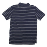 TOMMY HILFIGER Womens Navy & White Striped Short Sleeve Polo Shirt S