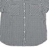 TOMMY HILFIGER Womens Black & White Checked Shirt L Button Front Casual Cotton