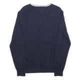 TOMMY HILFIGER Womens Navy Blue Red Colourblock Plain Crew Neck Basic Knit