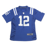 NIKE Womens Blue NFL Graphic T-Shirt M Short Sleeve V-Neck Luck 12 Jersey
