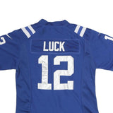 NIKE Womens Blue NFL Graphic T-Shirt M Short Sleeve V-Neck Luck 12 Jersey