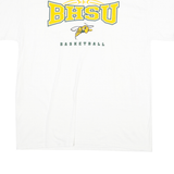 CI SPORT Mens White Graphic T-Shirt XL Short Sleeve Crew Neck Basketball Logo