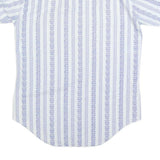 LORD & LORD Mens White & Blue Patterned Shirt S Summer Casual Short Sleeve