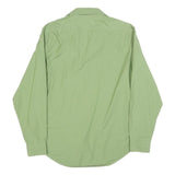 DKNY Mens Green Cotton Blend Shirt L Smart Casual Long Sleeve Button Collar