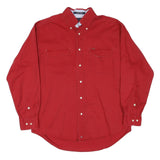 TOMMY HILFIGER Mens Red Regular Fit Shirt M Classic Button Down Collar