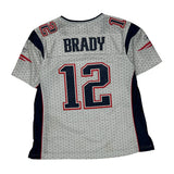 New England Patriots Reebok #12 Brady Football Jersey - Medium Blue Polyester