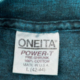 Maui Oneita Single Stitch T-Shirt - Large Blue Cotton