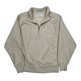 Reverse Weave Champion 1/4 Zip - Medium Gray Cotton Blend