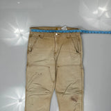 Carhartt Carpenter Trousers - 31W 31L Beige Cotton