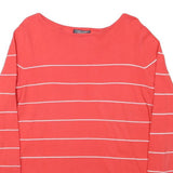 TOMMY HILFIGER Womens Red & White Patterned Crew Neck Basic Knit Jumper L Cotton