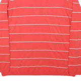 TOMMY HILFIGER Womens Red & White Patterned Crew Neck Basic Knit Jumper L Cotton