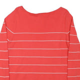 TOMMY HILFIGER Womens Red & White Patterned Crew Neck Basic Knit Jumper L Cotton