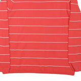 TOMMY HILFIGER Womens Red & White Patterned Crew Neck Basic Knit Jumper L Cotton