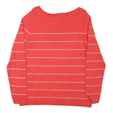 TOMMY HILFIGER Womens Red & White Patterned Crew Neck Basic Knit Jumper L Cotton
