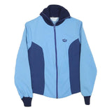 ADIDAS Womens Blue & Navy Zip Jacket S Polyester Blend Plain Sportswear