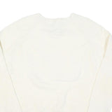 THE BRAND Mens White Jumper Plain Crew Neck Basic Knit XL Cotton Blend