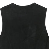 COMPANY Mens Black Leather Waistcoat XS Button Closure Classic Fit Plain Vest