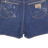 CROWN Womens Denim Blue Casual Shorts M W32 Cotton Blend Pockets Zip