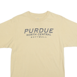 ADIDAS Mens Beige Purdue North Central Softball Graphic T-Shirt S Short Sleeve