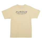 ADIDAS Mens Beige Purdue North Central Softball Graphic T-Shirt S Short Sleeve