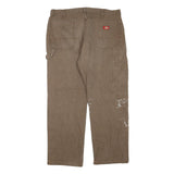 DICKIES Mens Regular Fit Brown Denim Jeans W38 L29 Workwear Cotton Blend Zip