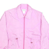 LOOK & BUY Womens Pink Casual Zip Jacket L Polyester Blend Lightweight