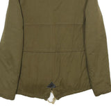 ZARA Womens Green Jacket XS Polyester Blend Plain Drawstring Zip Casual