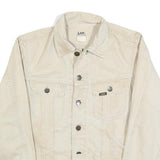 LEE Womens Beige Cotton Classic Jacket S Button Plain Casual Lightweight