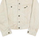 LEE Womens Beige Cotton Classic Jacket S Button Plain Casual Lightweight