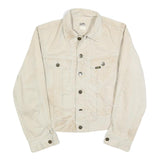 LEE Womens Beige Cotton Classic Jacket S Button Plain Casual Lightweight