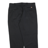 DICKIES Mens Regular Black Cotton Blend Trousers W36 L32 Classic Zip Pocket