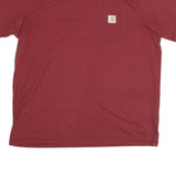 CARHARTT Mens Maroon Pocket T-Shirt XL Short Sleeve Crew Neck Workwear Casual