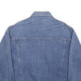 CAPEZIO Mens Blue Denim Jacket S Cotton Button Front Plain Classic Style