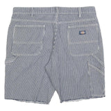 DICKIES Mens Blue & White Striped Casual Cotton Blend Shorts XL W38 Workwear