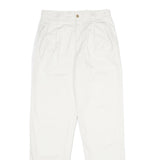DARK SQUARE Womens Cotton White Classic Straight Trousers W28 L34 Comfortable