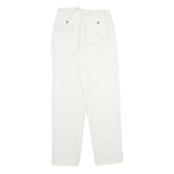 DARK SQUARE Womens Cotton White Classic Straight Trousers W28 L34 Comfortable