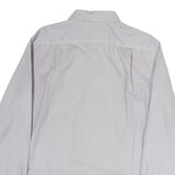TOMMY HILFIGER Mens White & Blue Printed Cotton Shirt M Classic Fit Long Sleeve