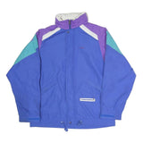 TENSON Mens Blue & Purple Colourblock Jacket M Polyester Blend Zip Casual Retro