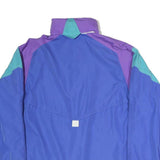 TENSON Mens Blue & Purple Colourblock Jacket M Polyester Blend Zip Casual Retro